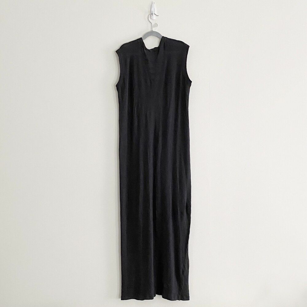 IRO Size XS Daisy Linen Knit Maxi Dress Lace Up V Neck Sleeveless Washed Black - Picture 8 of 10